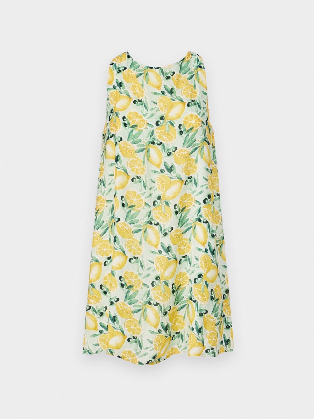 Abercrombie & Fitch TRAPEZE TEXTURE SHORT DRESS Large Day lemon backless summer - Picture 4 of 13